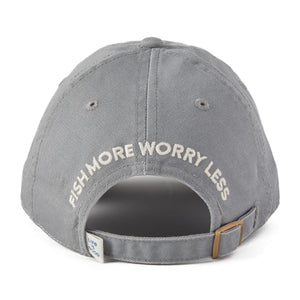 Life is Good Fish More Worry Less Chill Cap, Slate Gray
