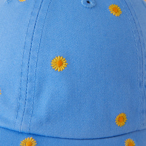 Life is Good Sunflower Pattern Chill Cap, Cornflower Blue
