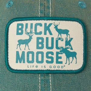 Life is Good Buck Buck Moose Old Favorite Meshback Hat, Spruce Green