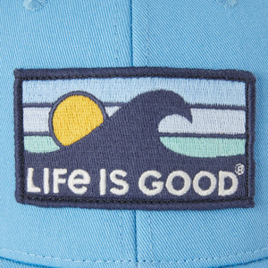 Life is Good LIG Wave Hard Meshback Hat, Cool Blue