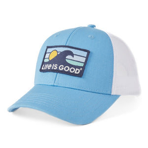 Life is Good LIG Wave Hard Meshback Hat, Cool Blue