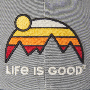 Life is Good Retro Mountains Soft Meshback Hat, Slate Gray