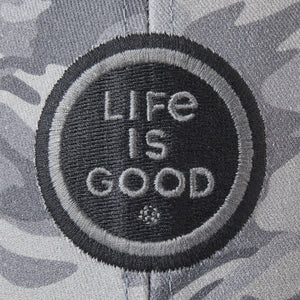 Life is Good LIG Coins Hard Meshback Hat, Gray Camo