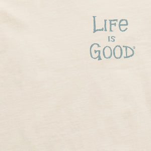 Life is Good. Men's Dreamy Optimist Tarot Card Short Sleeve Crusher Tee, Putty White