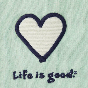 Life Is Good. Women's Heart Simply True Fleece Zip Hoodie, Sage Green