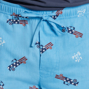 Life is Good Men's Vintage USA Truck Classic Sleep Pants, Cool Blue
