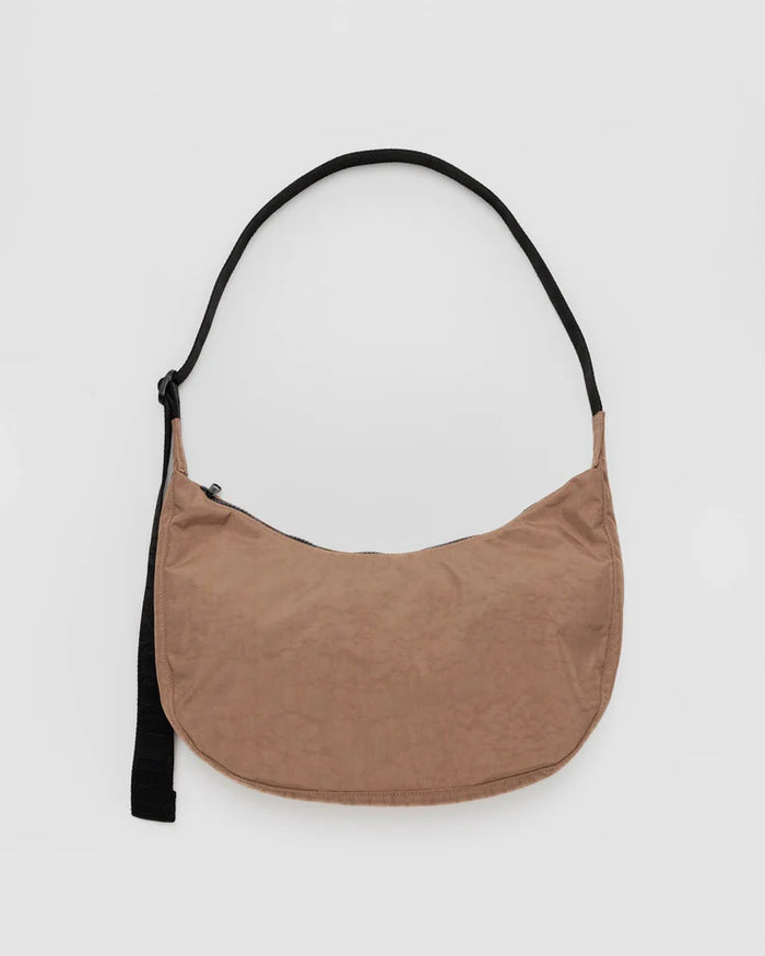 BAGGU. Medium Nylon Crescent Bag, Cocoa