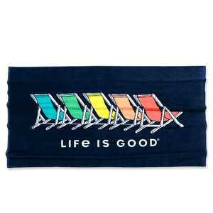 Life is Good. Spectrum Chairs One Size Beach Towel, Darkest Blue