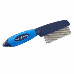 Life is Good. Dog Grooming Comb, Royal Blue
