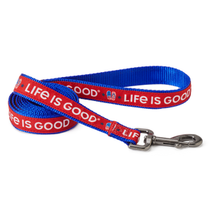 Life is Good. Americana Flip Flop Dog Leash, Faded Red