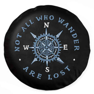Life is Good. Not Lost Compass Tire Cover, Jet Black