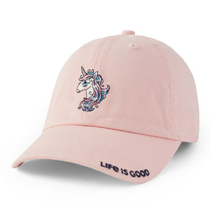 Life is Good. Kids Unicorns And Butterflies Chill Cap, Himalayan Pink