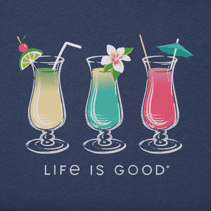 Life is Good. Women's 3 Cocktails LS Crusher-Lite Vee, Darkest Blue