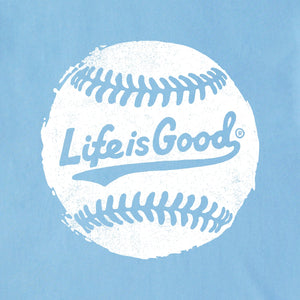Life is Good. Men's LIG Rustic Baseball SS Crusher Tee, Cool Blue