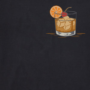 Life is Good. Men's Old Fashioned Cocktail SS Crusher-Lite Tee, Jet Black