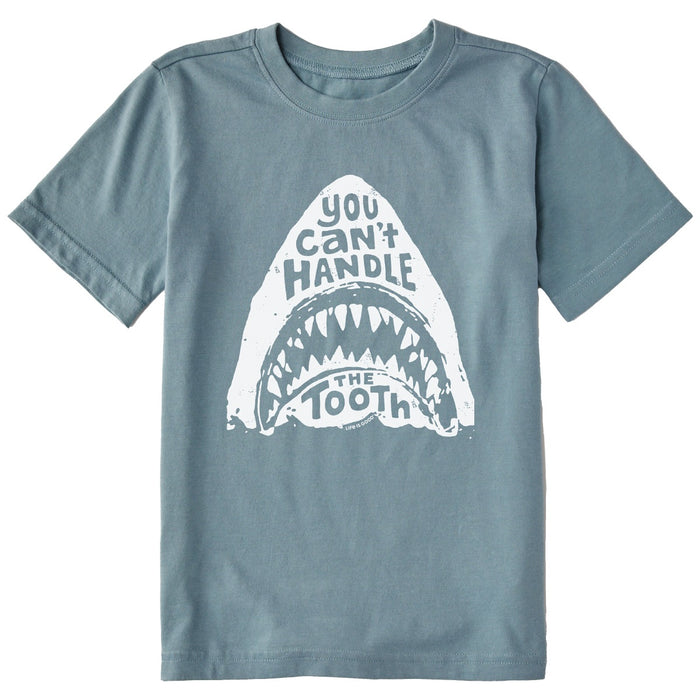 Life Is Good. Kids Can't Handle The Tooth SS Crusher Tee, Smoky Blue