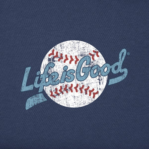 Life Is Good. Kids LIG Ballyard Script Logo SS Crusher Tee, Darkest Blue