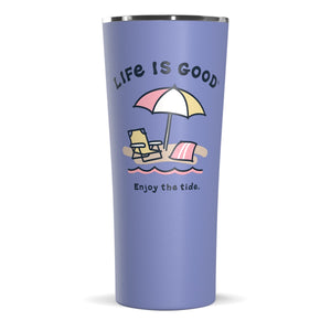 Life Is Good Enjoy The Tide Stainless Steel Water Bottle 22oz, Iris