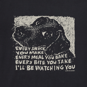 Life is Good. Men's Black Snack Dog SS Crusher-LITE Tee, Jet Black