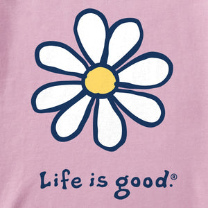 Life is Good. Women's LIG Daisy Short Sleeve Crusher Vee, Violet Purple