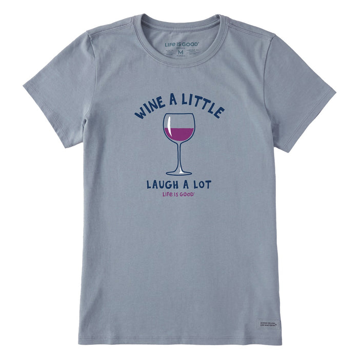 Life is Good. Women's Laugh A Lot Short Sleeve Crusher Lite Tee, Stone Blue