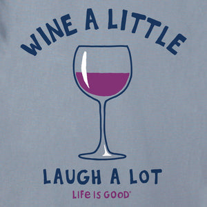 Life is Good. Women's Laugh A Lot Short Sleeve Crusher Lite Tee, Stone Blue
