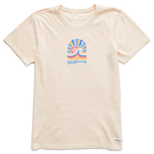 Life is Good. Women's Here Comes The Sun Short Sleeve Crusher Lite Tee, Putty White