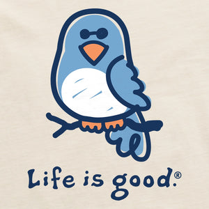 Life is Good. Women's Sweet Bird Short Sleeve Crusher Lite Vee, Putty White