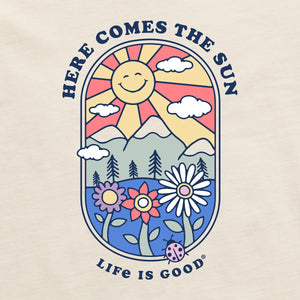 Life is Good Women's Here Comes The Sun Crusher-Flex Hoodie, Putty White
