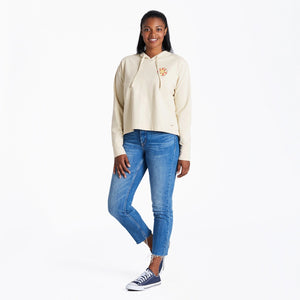 Life is Good Women's Here Comes The Sun Crusher-Flex Hoodie, Putty White