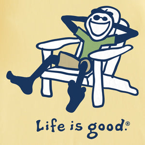 Life is Good. Men's Adirondack Jake Short Sleeve Crusher Tee, Sandy Yellow