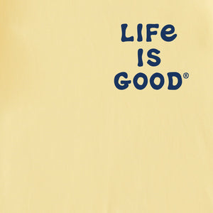 Life is Good. Men's Jake Rocket Sunset Short Sleeve Crusher Tee, Sandy Yellow