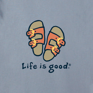 Life is Good. Men's LIG Sandals Crusher Tee, Stone Blue
