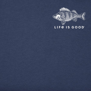 Life is Good. Men's Diversified Freshwater Catches Short Sleeve Crusher Lite Tee, Darkest Blue
