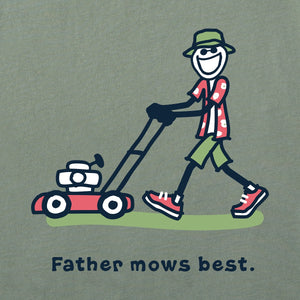 Life is Good. Men's Jake Father Mows Best Push Mower Short Sleeve Crusher Lite Tee, Sage Green