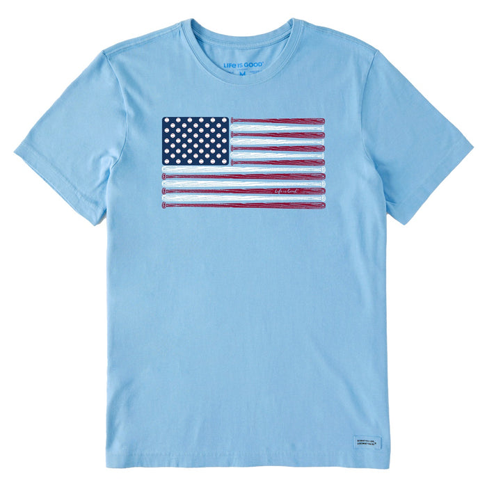 Life is Good. Men's The United State Short Sleeve Crusher Lite Tee, Cool Blue