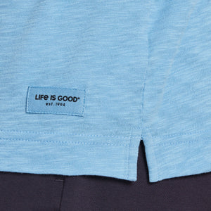 Life Is Good. Men's Waves on Waves Textured Slub Tee, Cool Blue
