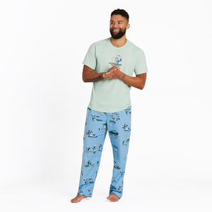 Life is Good Men's Jake Summer Pattern Classic Sleep Pants, Cool Blue