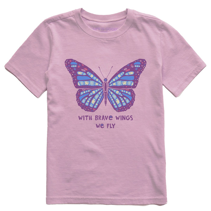 Life Is Good. Kids With Brave Wings We Fly Short Sleeve Crusher Tee, Violet Purple