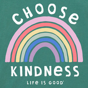 Life Is Good. Kids Choose Kindness Short Sleeve Crusher Tee, Spruce Green