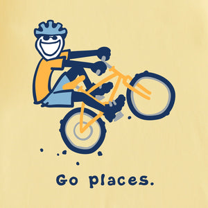 Life Is Good. Kids Go Places Jake Short Sleeve Crusher Tee, Sandy Yellow