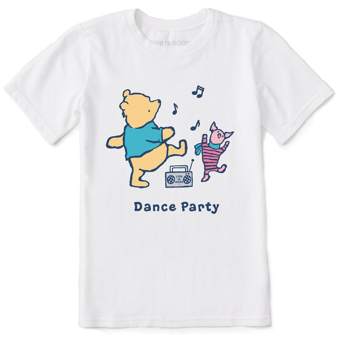Life Is Good. Kids Winnie & P Dance Party Short Sleeve Crusher Tee, Cloud White