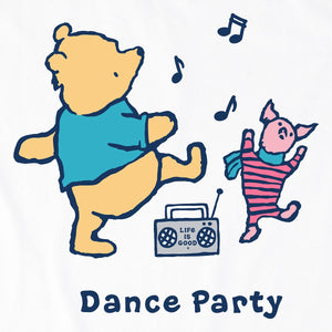 Life Is Good. Kids Winnie & P Dance Party Short Sleeve Crusher Tee, Cloud White