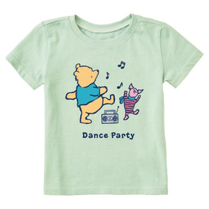 Life is Good. Toddler Winnie & P Dance Party SS Crusher Tee, Sage Green