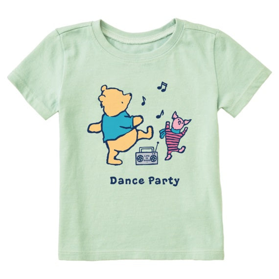 Life is Good. Toddler Winnie & P Dance Party SS Crusher Tee, Sage Green