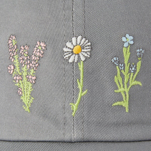 Life is Good Detailed Wildflowers Chill Cap, Slate Gray