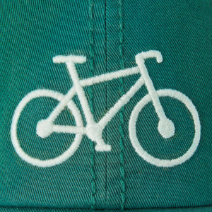 Life is Good Bike More Worry Less Sunwash Chill Cap, Spruce Green