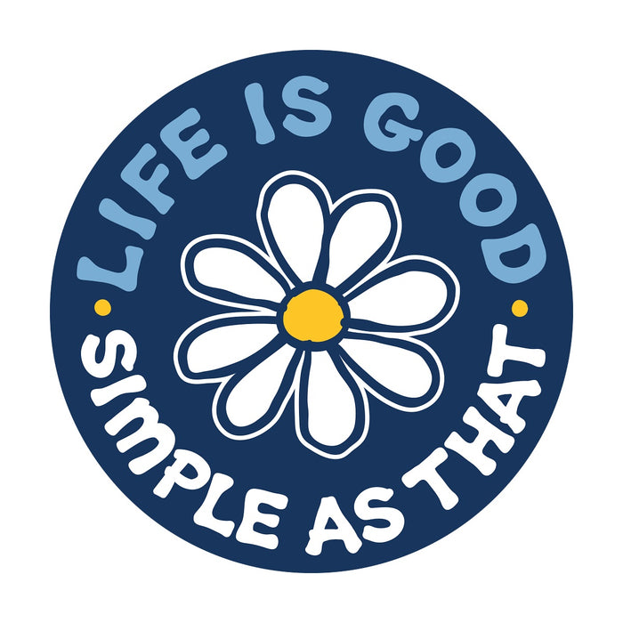 Life is Good. Simple As That Daisy Magnet, Darkest Blue
