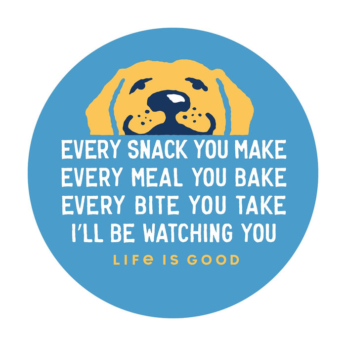 Life is Good. I'll Be Watching You Yellow Lab Magnet, Cool Blue