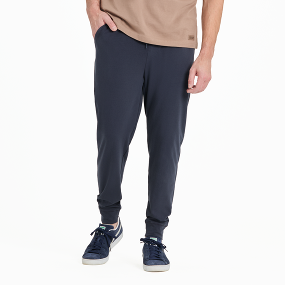 Life is Good. Men's Solid Crusher-Flex Jogger, Inkwell Blue